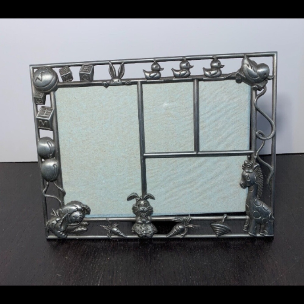 Pewter Baby Multiple Picture/Photo Frame with Baby Toys Design